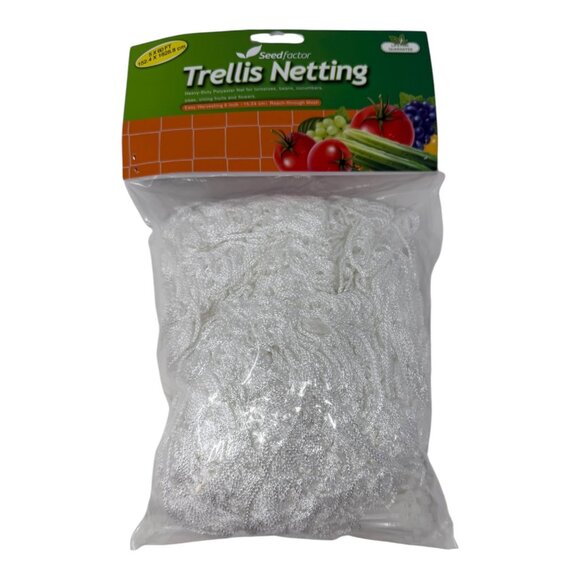 Seedfactor Trellis Netting 5x60 Heavy-Duty Polyester Reach Through Mesh Garden - Picture 2 of 4